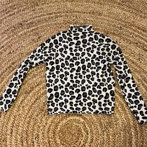 Tahari cheetah print mock neck sweater